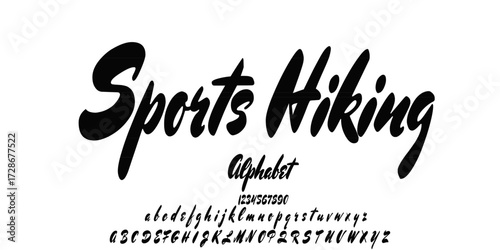 Luxury Sports Hiking elegant alphabet letters font and number. Classic Lettering Minimal Fashion Designs. Typography modern serif fonts regular decorative vintage concept. vector illustration