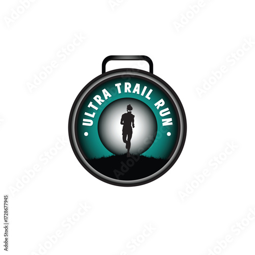 ultra trail run logo vector image