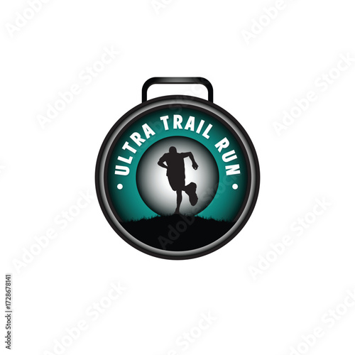 ultra trail run logo image vector