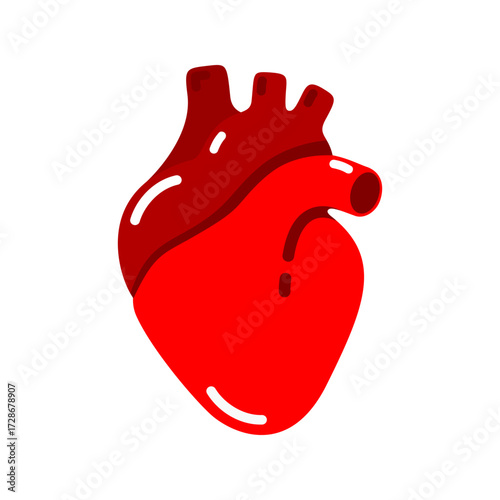 Red heart medical icon flat vector design
