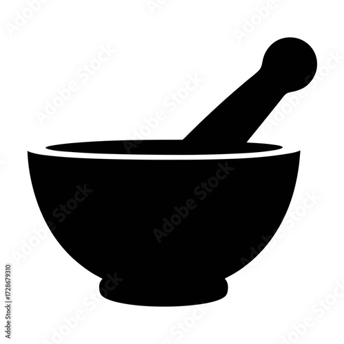 Mortar and pestle vector image for pharmaceutical compounding and herbal medicine preparation use