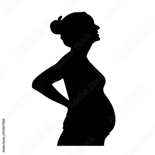 Pregnant woman silhouette vector illustration expectant mother pregnancy concept art design image