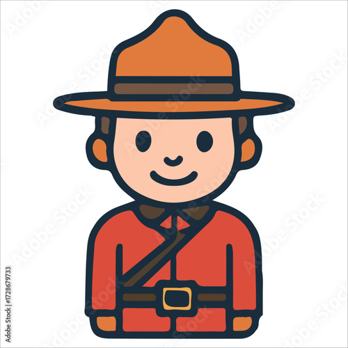 Canada Day Scout Character Illustration Wearing Traditional Hat