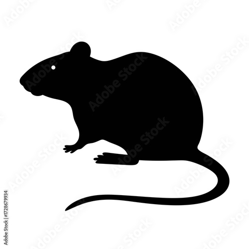 Black silhouette of a rat vector image pest control rodent illustration animal clip art design