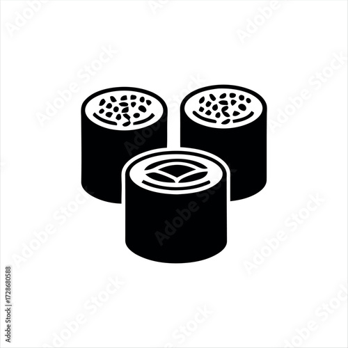 Minimal nigiri sushi icon with chopsticks. A modern design ideal for restaurant menus, food apps, or Japanese cuisine graphics