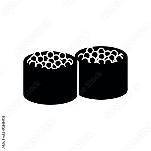 Minimal nigiri sushi icon with chopsticks. A modern design ideal for restaurant menus, food apps, or Japanese cuisine graphics
