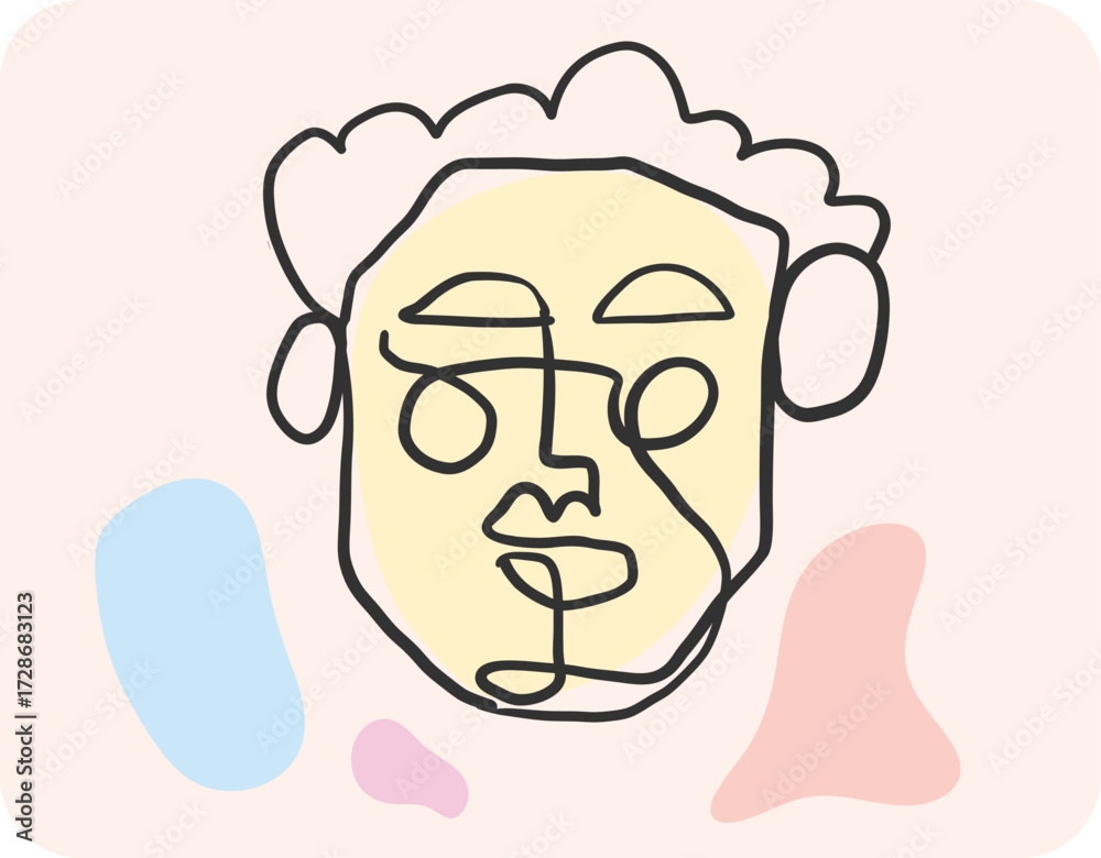 Obraz premium modern face line art illustration hand drawn