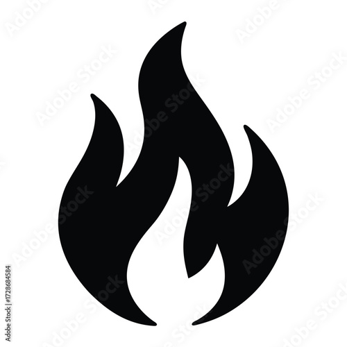 Fire flame vector icon illustration of bonfire burning hot fire flames sign symbol graphic design element
