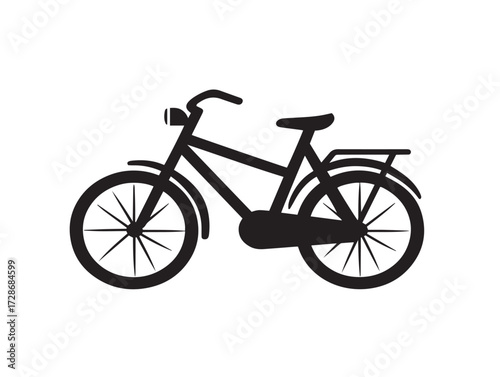 Elegant Bike Rental Service Symbol in Bold Vector Silhouette Vector Artwork