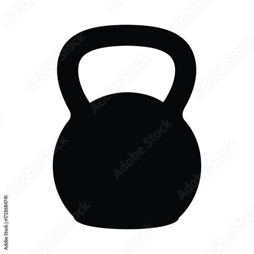 Kettlebell weight training equipment for fitness workout strength training and exercise vector icon