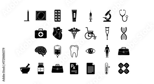 Medical icon set for healthcare and science concept