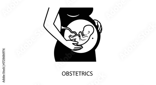 Pregnancy icon indicating new life and childbirth concept