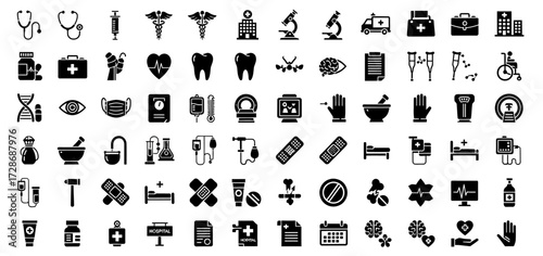 medical and healthcare icon set, medical symbols