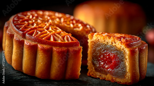 Chinese mooncake. Chinese Mid-Autumn Festival concept