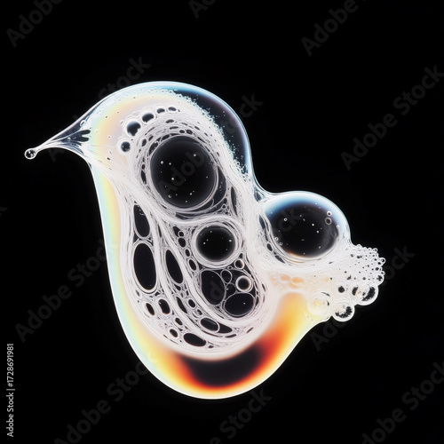 abstract close up oil water bubbles drops macro clear liquid black background