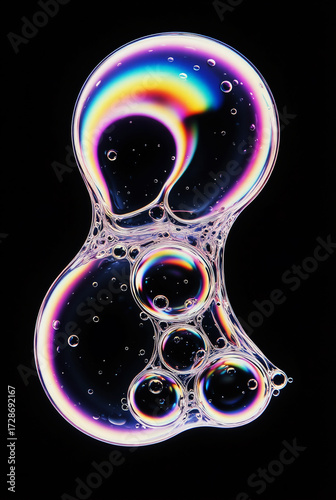 abstract close up oil water bubbles drops macro clear liquid black background