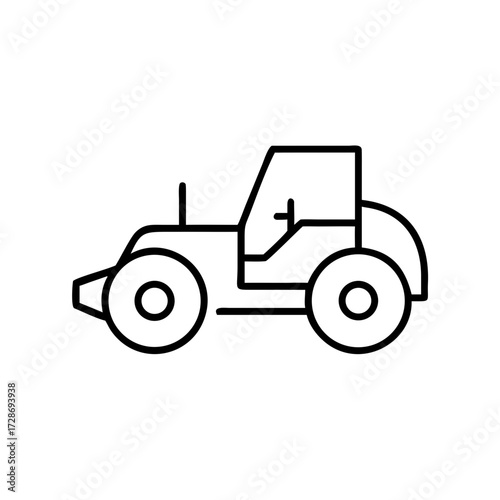 Outline of a tractor in a minimalist style  
