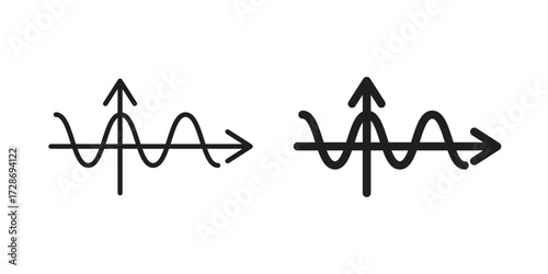 Canvastavla Wave sine icon clipart and lineart vector symbols