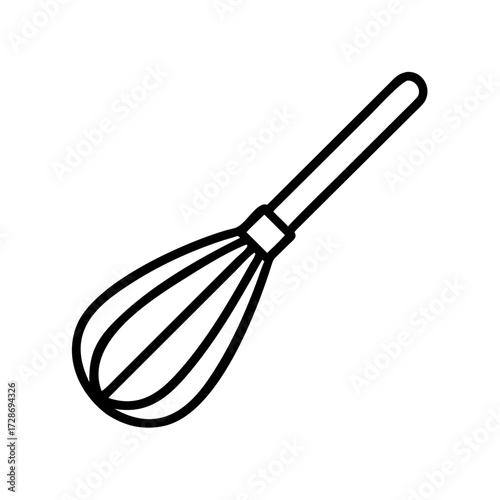 Wire whisk utensil for mixing ingredients in kitchen  