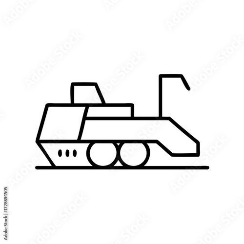 Line art illustration of a farming tractor with large wheels  