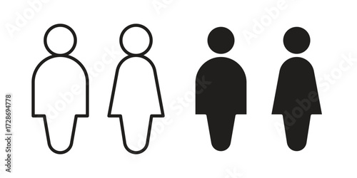 Toilet icon clipart and lineart vector symbols