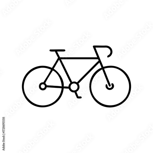 Simple line drawing of a bicycle in minimalist style  