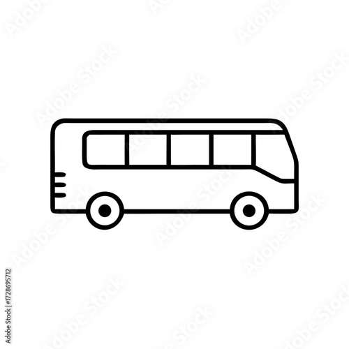 Simple line drawing of a side view bus  