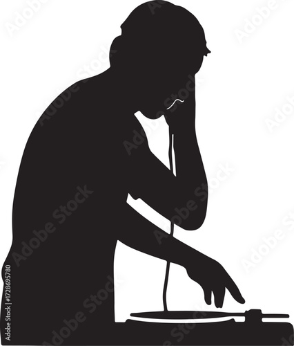 silhouette of a man holding a microphone illustration