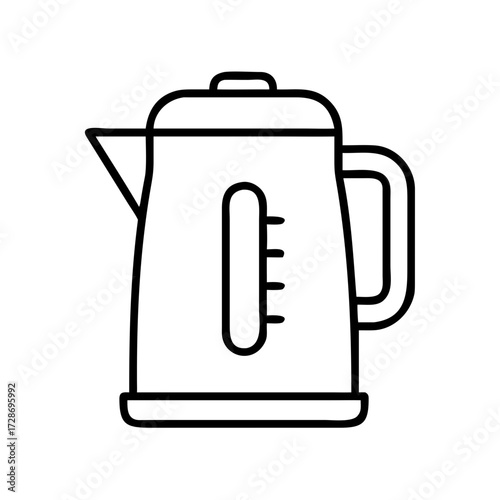 Electric kettle in minimalist line art design  