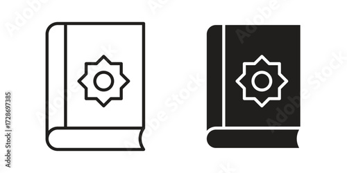 Cuadro en lienzo Quran book icon clipart and lineart vector symbols