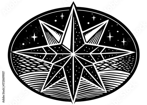 Star Navigation Silhouette, Columbus Day Astronomy SVG, PNG