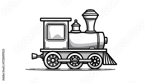 Classic steam locomotive illustration representing vintage train technology 