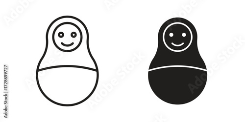 Schilderij op canvas Nesting dolls icon clipart and lineart vector symbols