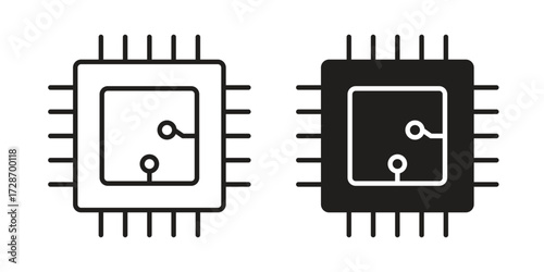 Foto Microchip icon clipart and lineart vector symbols