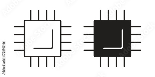 Canvastavla Microchip icon clipart and lineart vector symbols