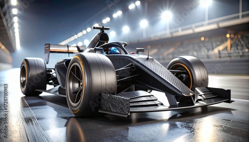 Close-up of F1 Car Wing in Racing Environment