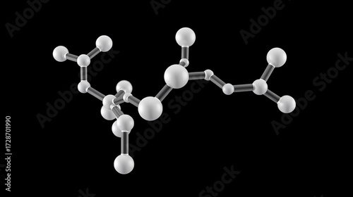 Methylsulfonylmethane molecule, rotating 3D model of sulfones, looped video on a black background