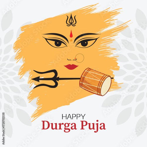 Happy Durga pooja celebration Indian festival beautiful greeting card background
