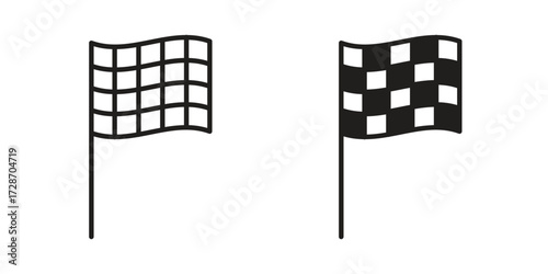 Flag checkered icon clipart and lineart vector symbols