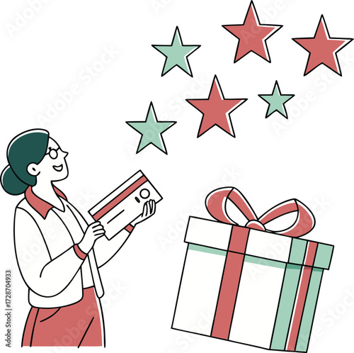 Customer loyalty program star illustration for rewards and recognition