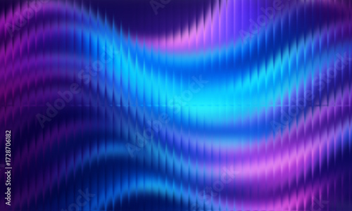 Vibrant ripple wave background with purple, blue, cyan, and pink gradients, smooth distortion and vertical ridges, abstract fluid motion, dynamic flow, seamless modern digital design illustration


