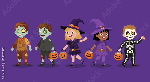halloween party people trick or treat