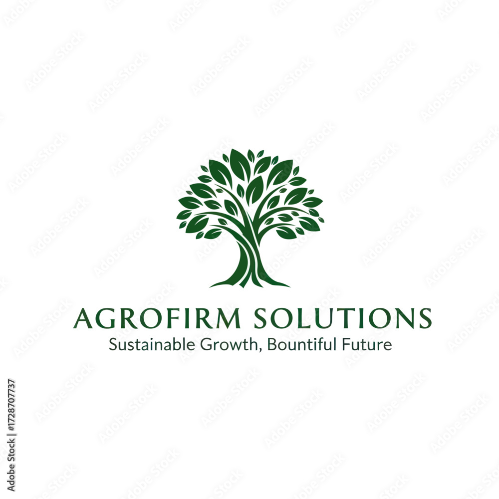 Obraz premium Green Tree Logo for AGROFIRM with Slogan 