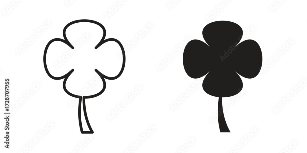 Fototapeta premium Clover icon clipart and lineart vector symbols