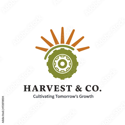 Harvest Logo: Cultivating Tomorrow with Agricultural Innovation and Sustainable Growth, Flat Vector Elements, Vector Illustration, Simple Vector, Stylized Vector Drawing, Vector Template, Clean