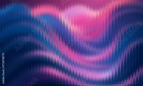 Vibrant ripple wave background with blue, purple, and pink gradients, smooth distortion and vertical ridges, abstract fluid motion, dynamic flow, seamless modern digital design for creative visuals