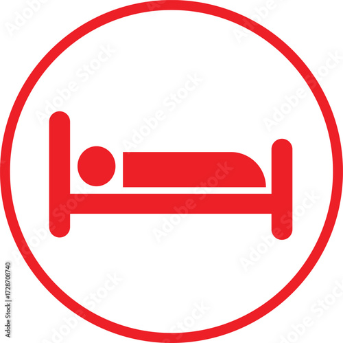 red hotel sign on white background