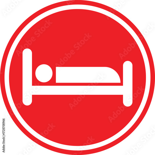 red hotel sign on a plate
