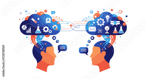Understanding conceptual exchange between two people fostering innovation and idea sharing.