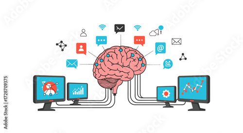 Artificial intelligence connecting computer systems to a human brain for data processing and analysis.